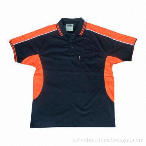 Hivis Men's Polo Shirt with Contrast Panel, XS-5XL Size